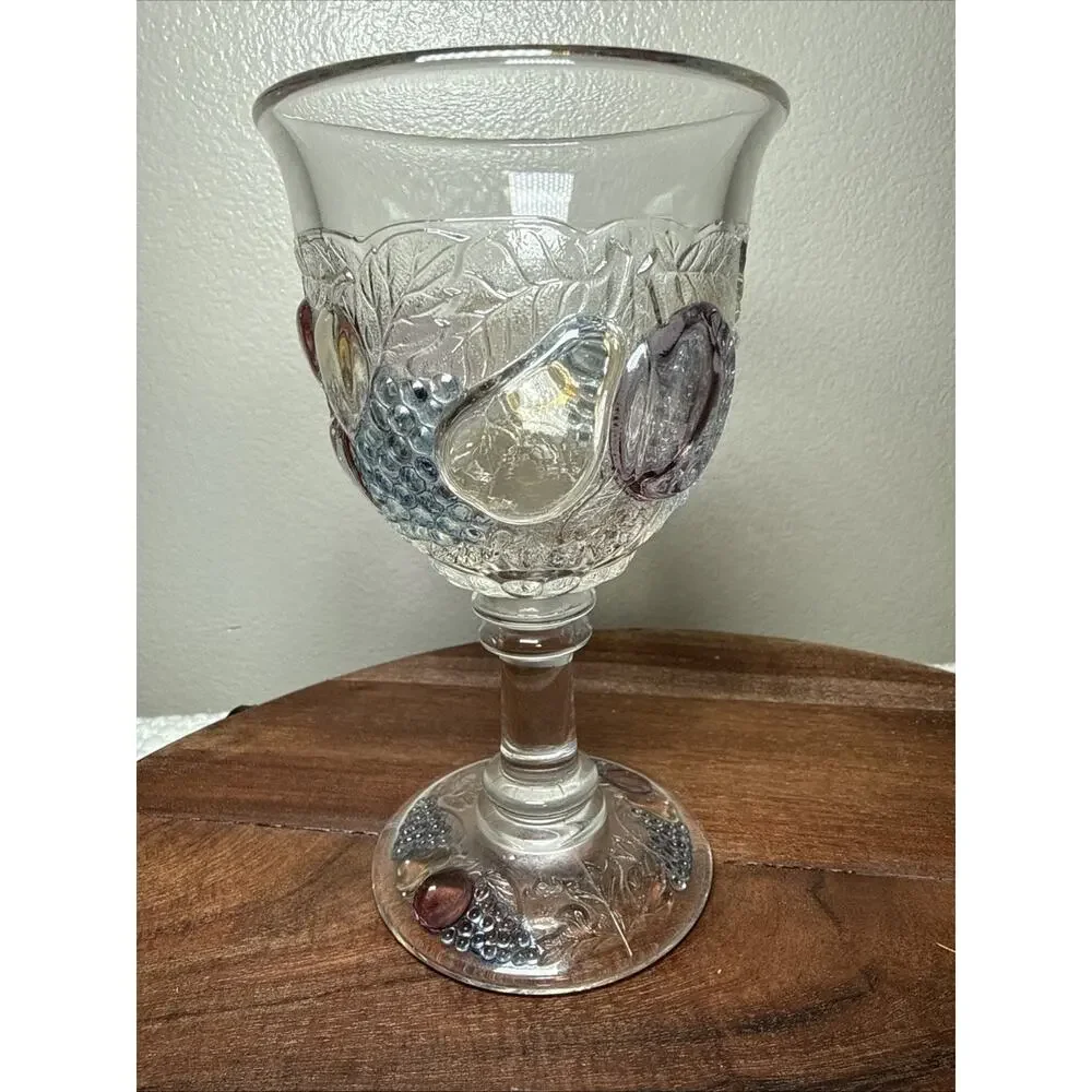 Westmoreland Della Robbia Flashed Water Goblet Vintage Glasswear